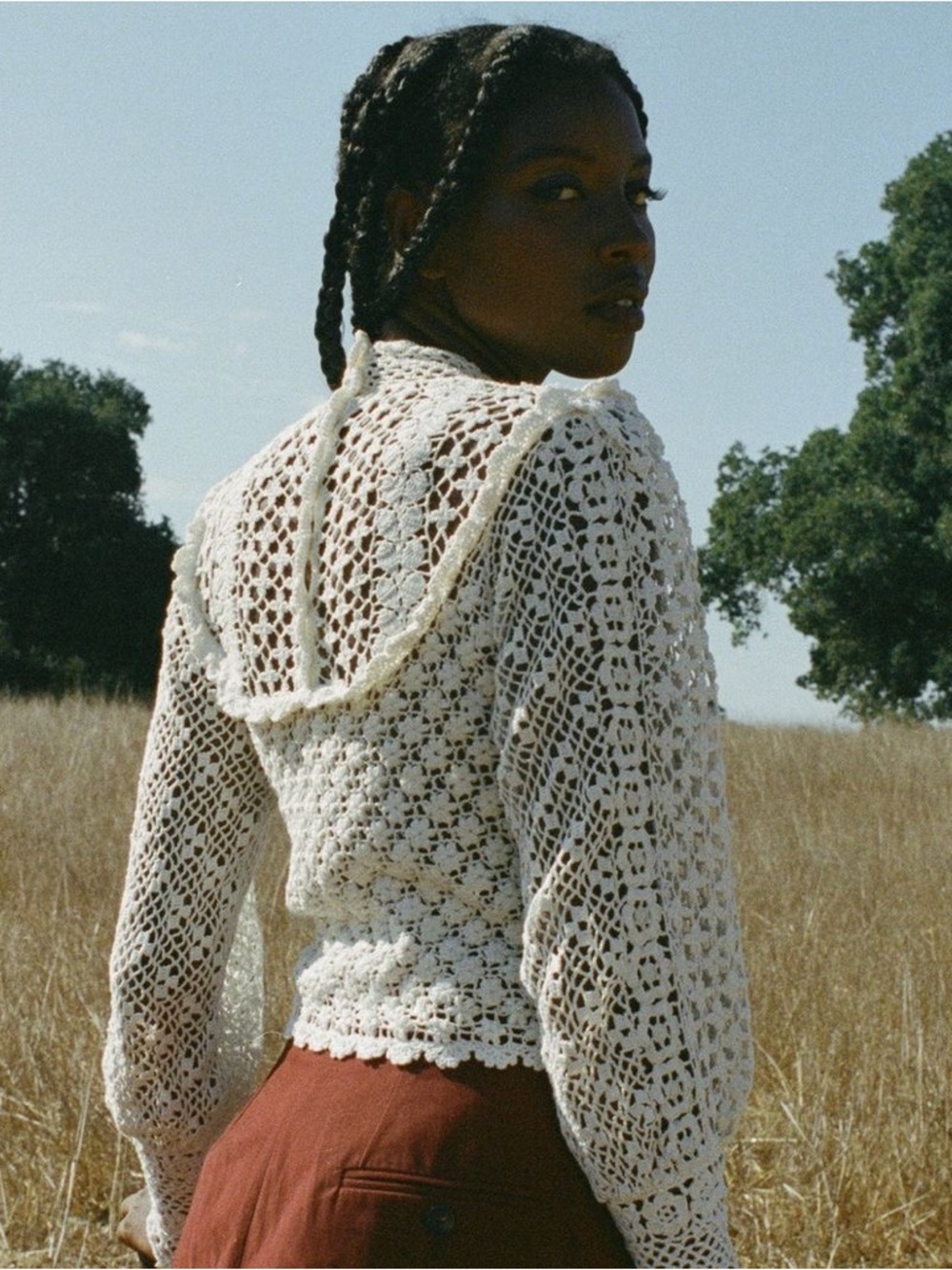 DOEN Amity Heirloom Collection Hand Crocheted Top Pearl Off White NEW with tags - Picture 2 of 7